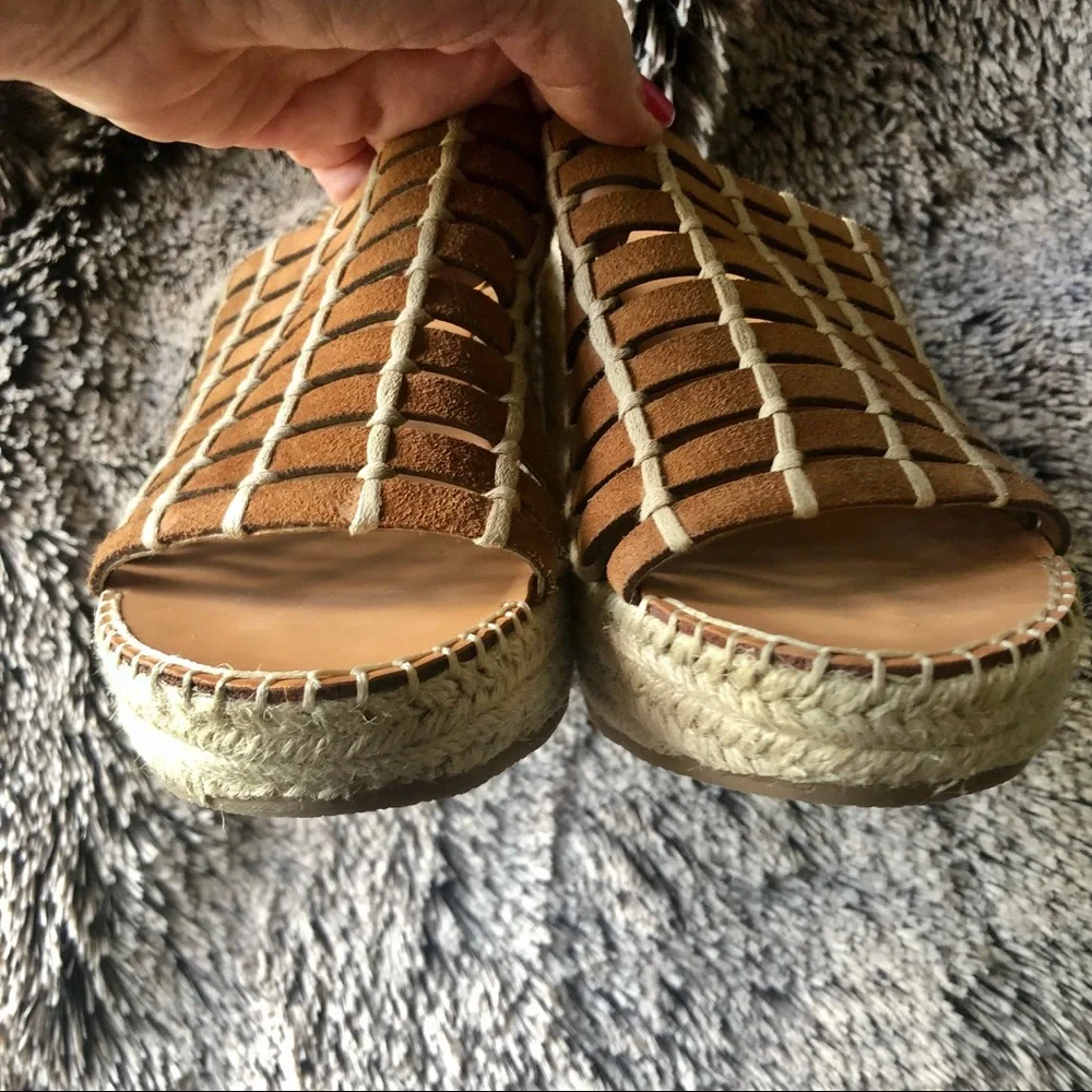 NEW Dolce Vita Brown Prue Espadrille Wedge‎ 9.5